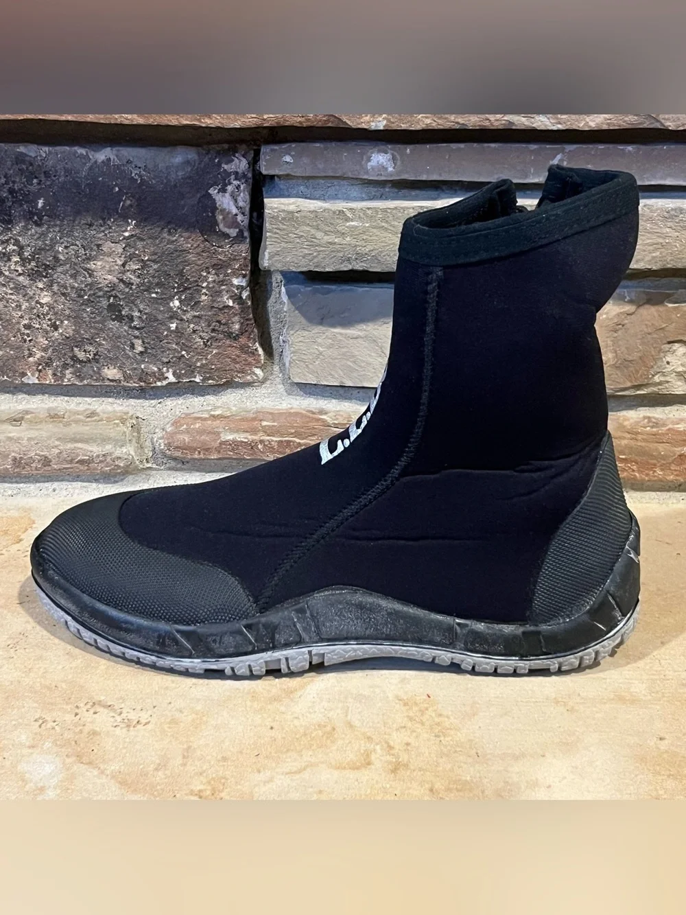 L.L. Bean Wet Suit Black Neoprene Zip Boots
